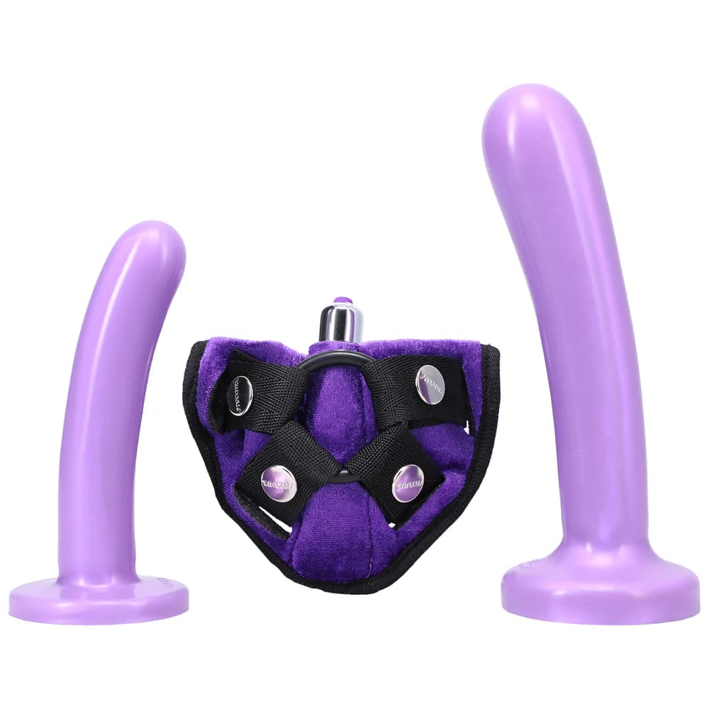 Tantus Bend Over Intermediate Strap-On Harness Kit Lavender thumbnail