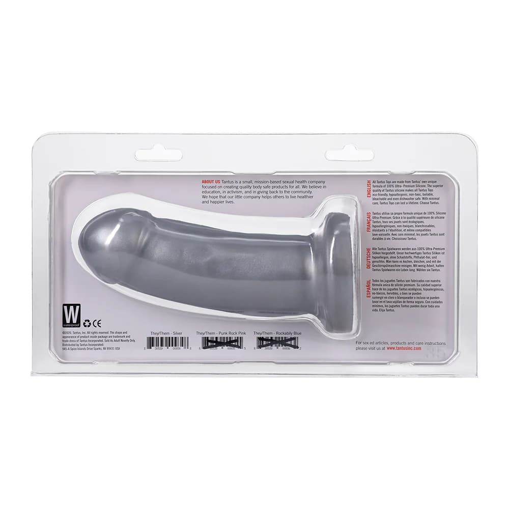 Tantus They/Them Super Soft Dildo Silver thumbnail 6