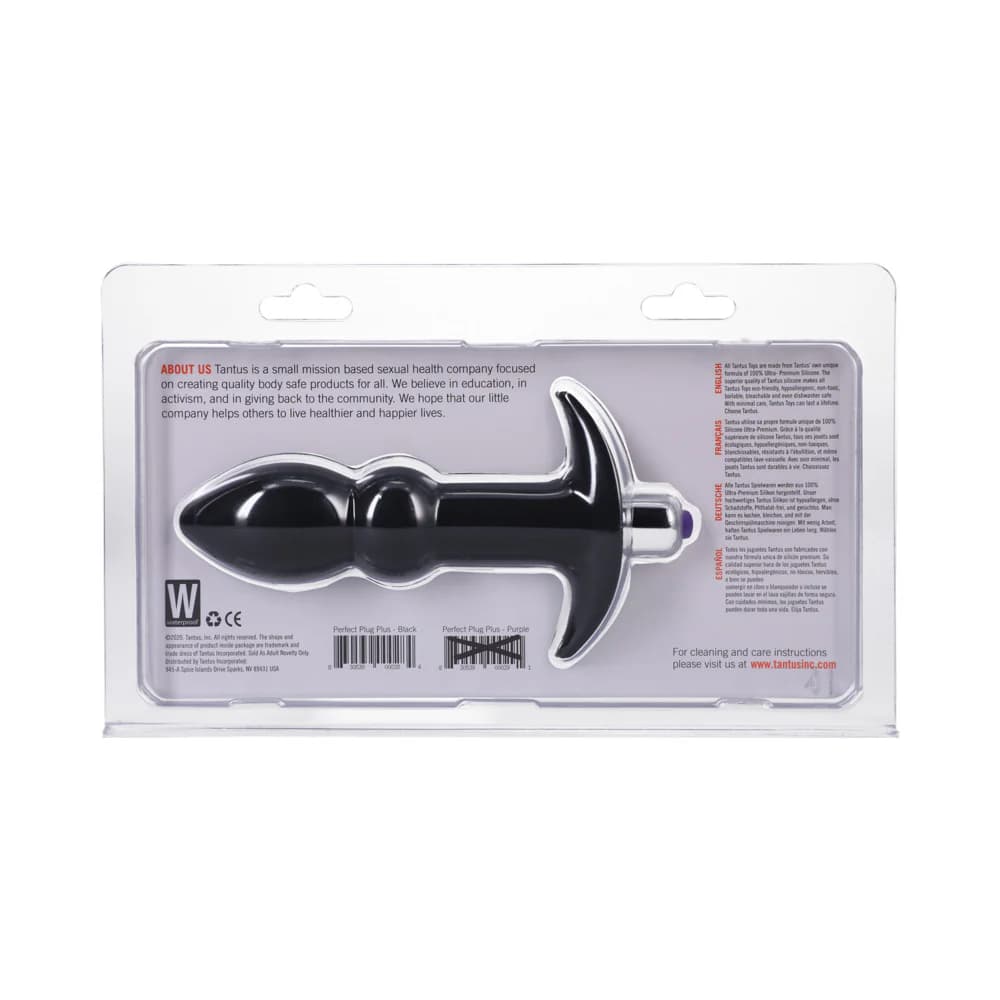 Tantus Perfect Plug Plus Vibrating Anal Plug Onyx thumbnail