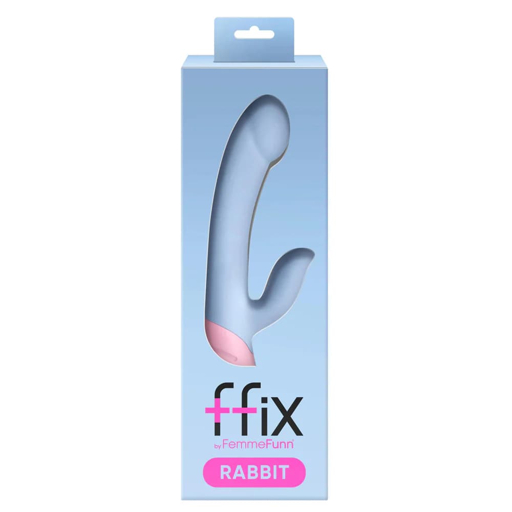 FemmeFunn FFIX Rabbit Waterproof Silicone Dual Stimulation G-Spot Vibrator Light Blue thumbnail