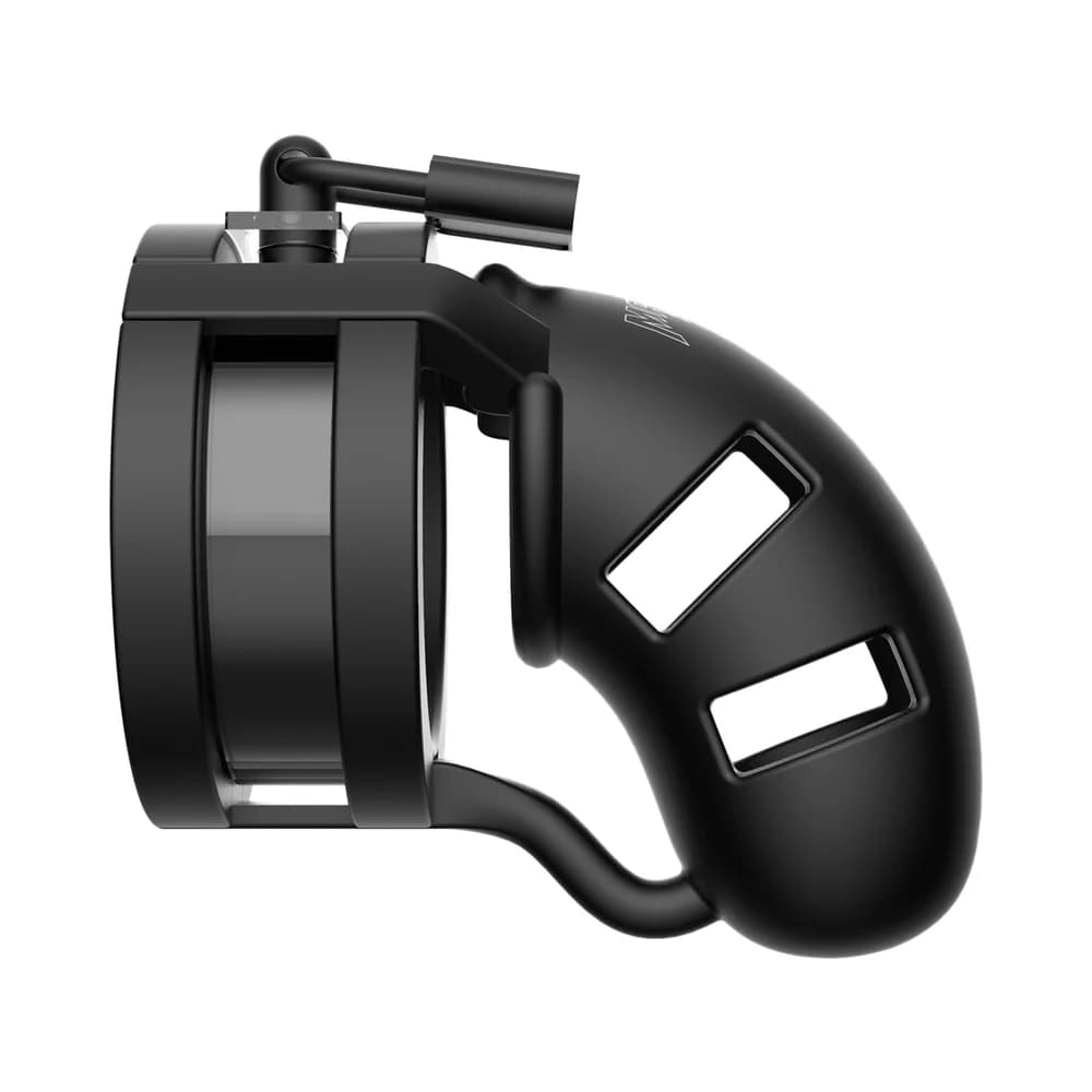 Shots ManCage Model 18 Adjustable 3.5 in. Silicone Ballsplitter Cock Cage Black thumbnail
