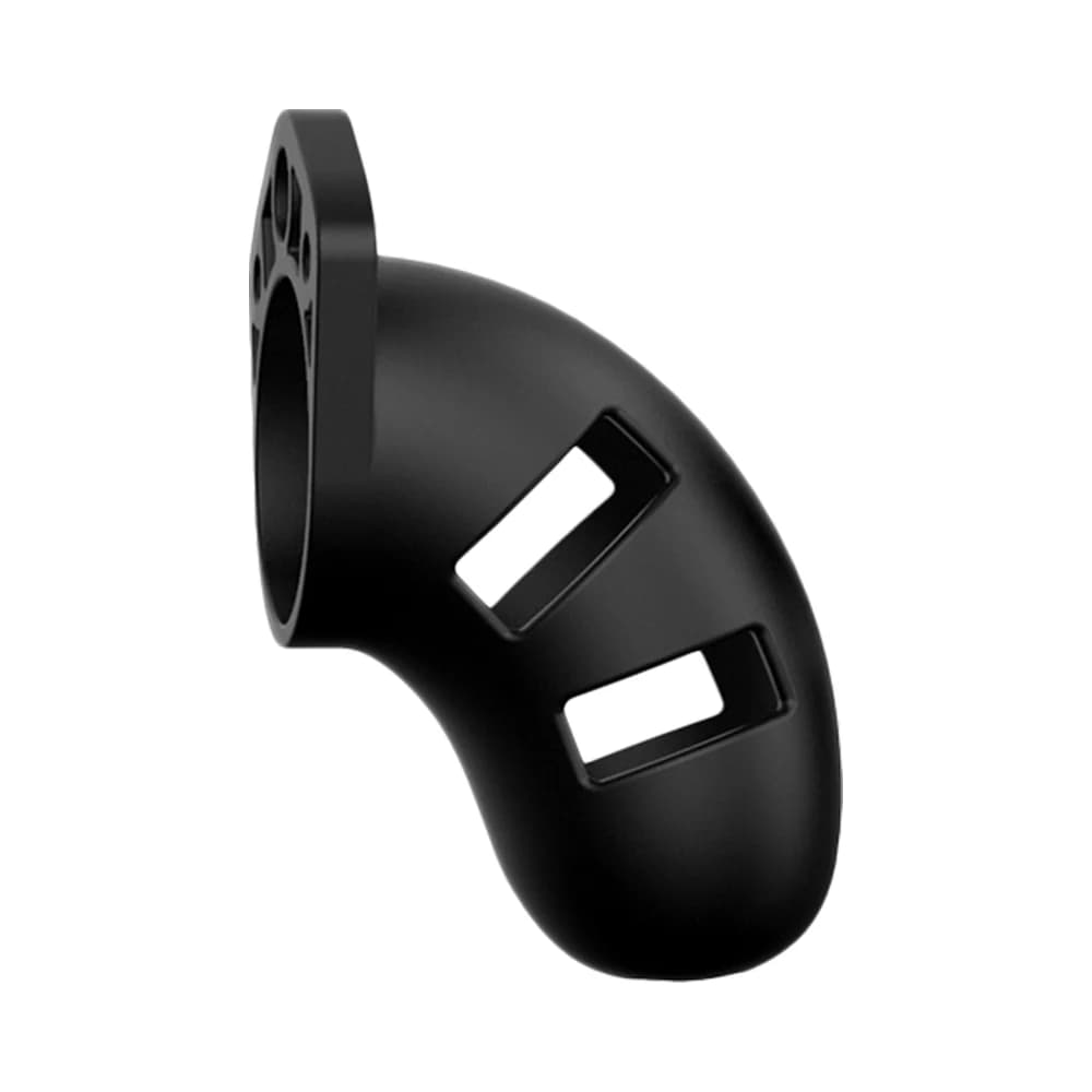 Shots ManCage Model 20 Adjustable 3.5 in. Silicone Chastity Cock Cage Black thumbnail