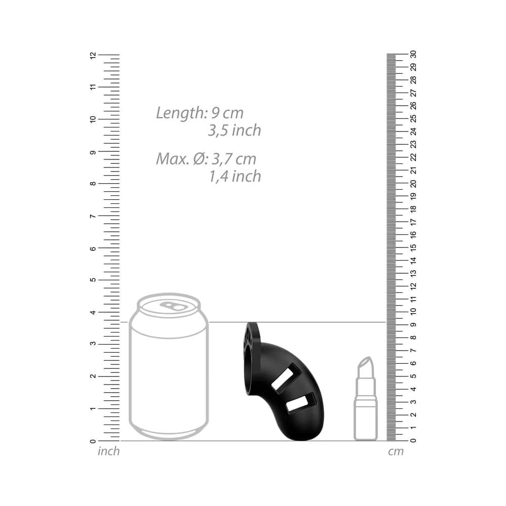 Shots ManCage Model 20 Adjustable 3.5 in. Silicone Chastity Cock Cage Black thumbnail 5