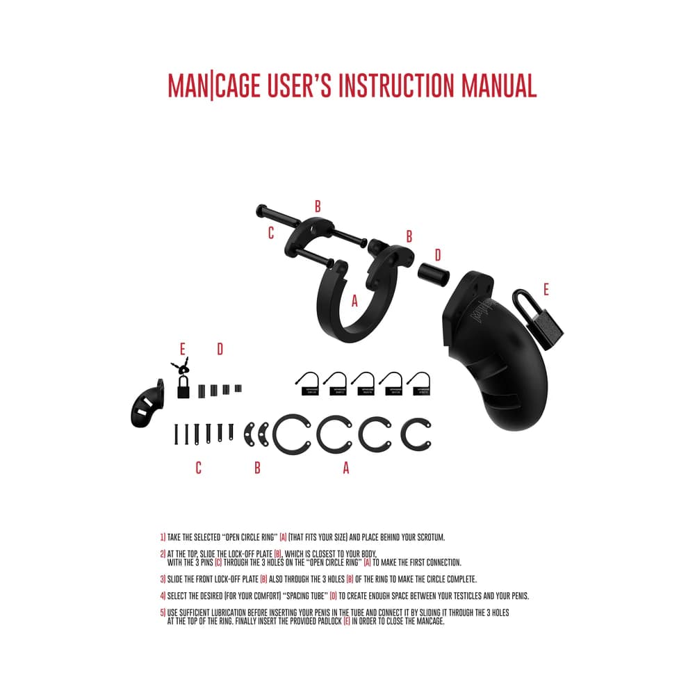 Shots ManCage Model 20 Adjustable 3.5 in. Silicone Chastity Cock Cage Black thumbnail 6