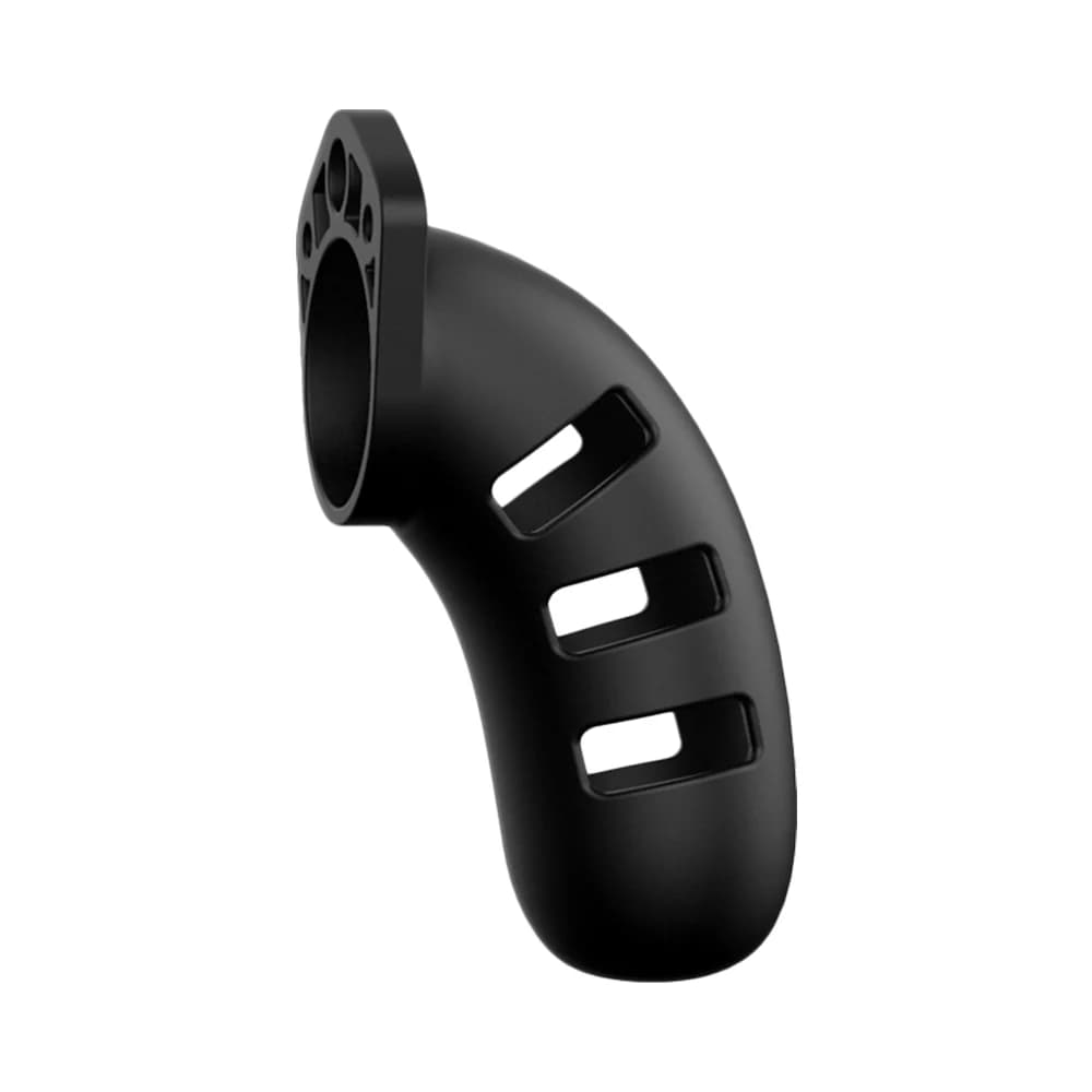 Shots ManCage Model 21 Adjustable 4.5 in. Silicone Chastity Cock Cage Black thumbnail