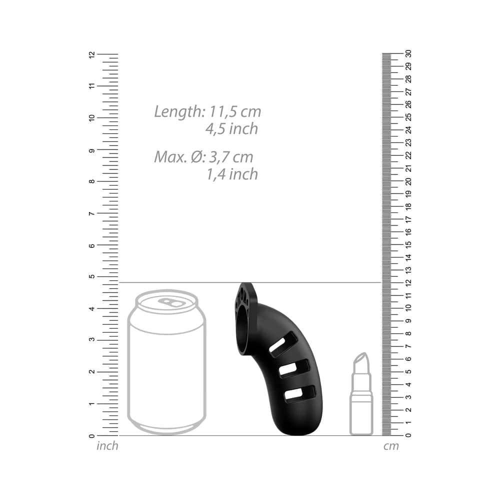 Shots ManCage Model 21 Adjustable 4.5 in. Silicone Chastity Cock Cage Black thumbnail 5
