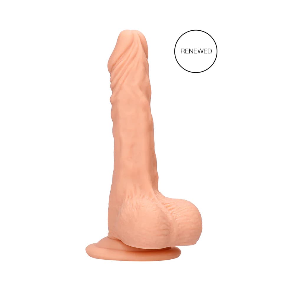 RealRock Realistic 7 in. Dildo With Balls and Suction Cup Beige thumbnail 6