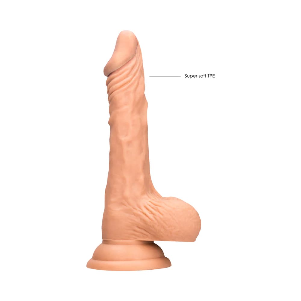 RealRock Realistic 7 in. Dildo With Balls and Suction Cup Beige thumbnail 7