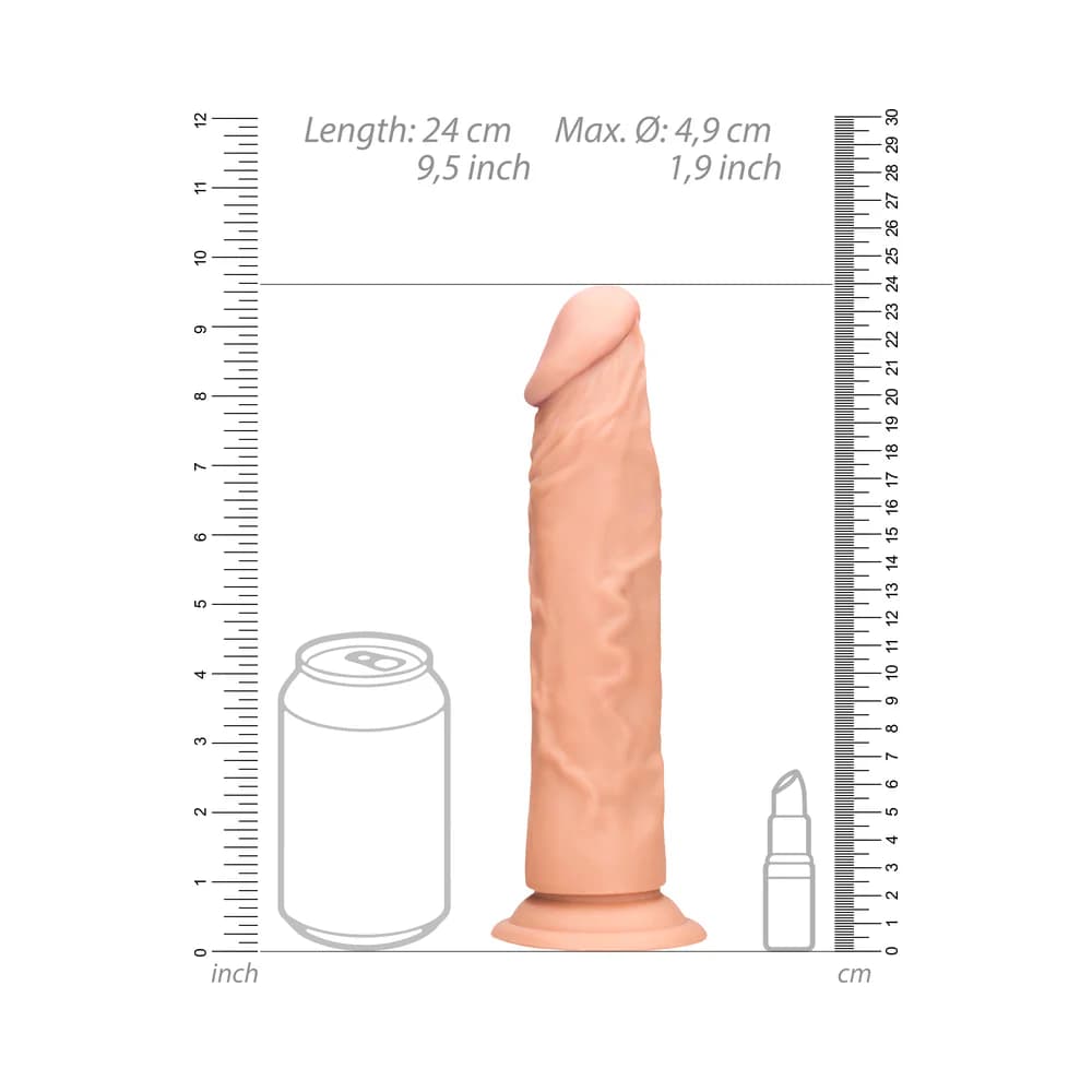 RealRock Realistic 9 in. Dildo With Suction Cup Beige thumbnail 10