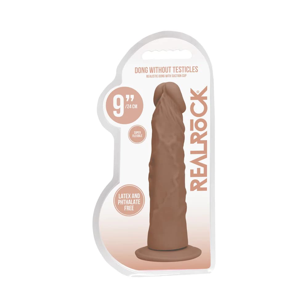 RealRock Realistic 9 in. Dildo With Suction Cup Tan thumbnail