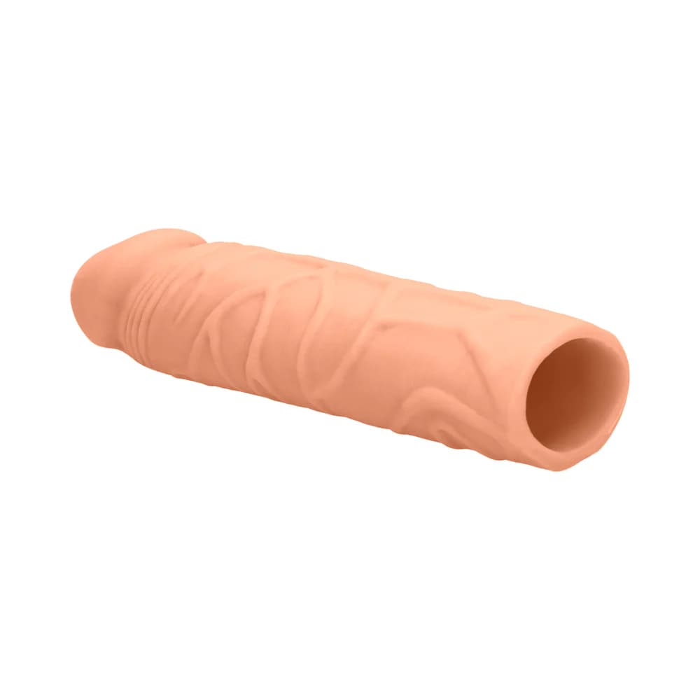 RealRock Realistic Veiny 7 in. Penis Sleeve Extender Beige thumbnail 5