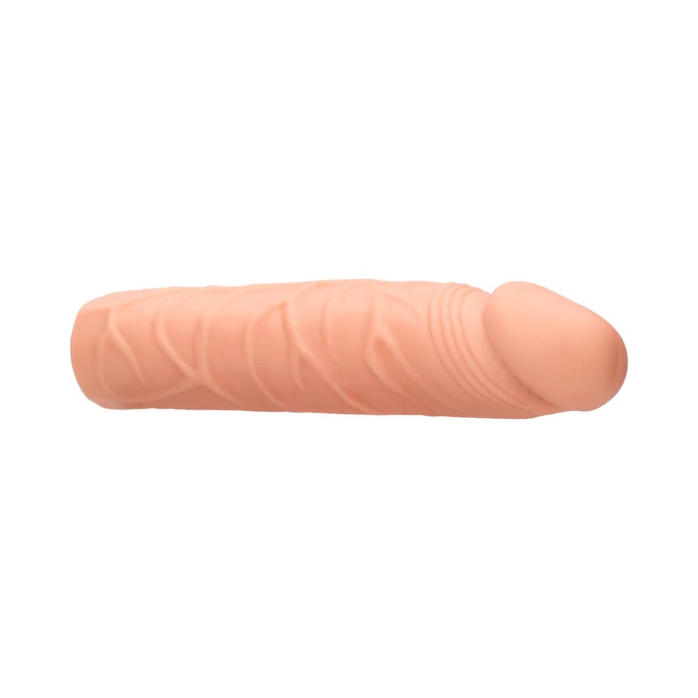 RealRock Realistic Veiny 7 in. Penis Sleeve Extender Beige thumbnail 6