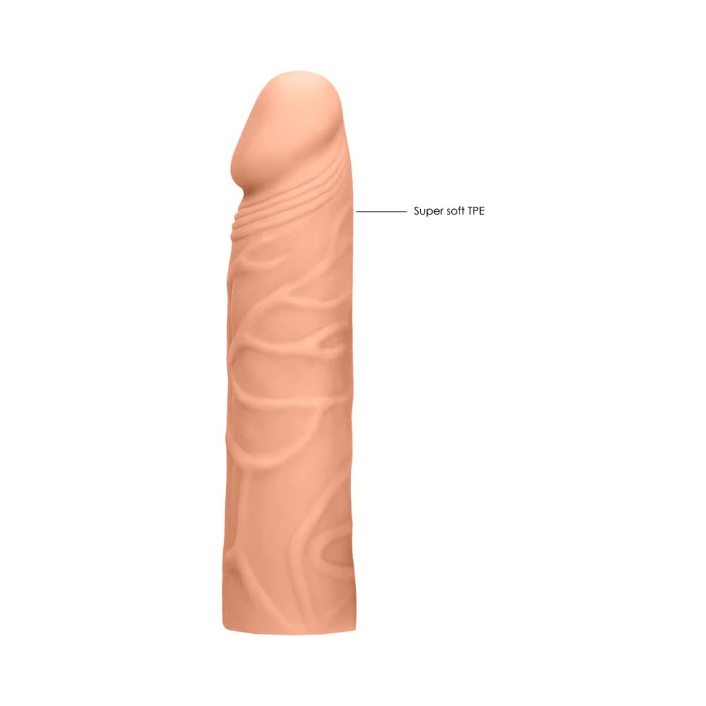 RealRock Realistic Veiny 7 in. Penis Sleeve Extender Beige thumbnail 8