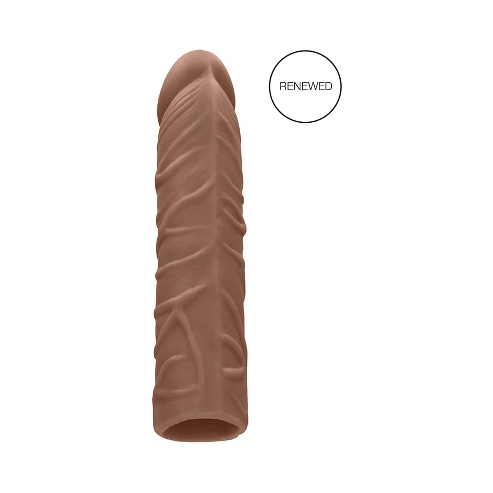RealRock Realistic Veiny 7 in. Penis Sleeve Extender Tan thumbnail