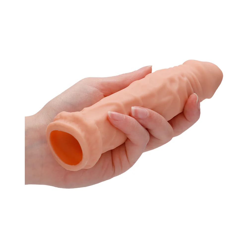 RealRock Realistic 6 in. Penis Sleeve Extender Beige thumbnail 9