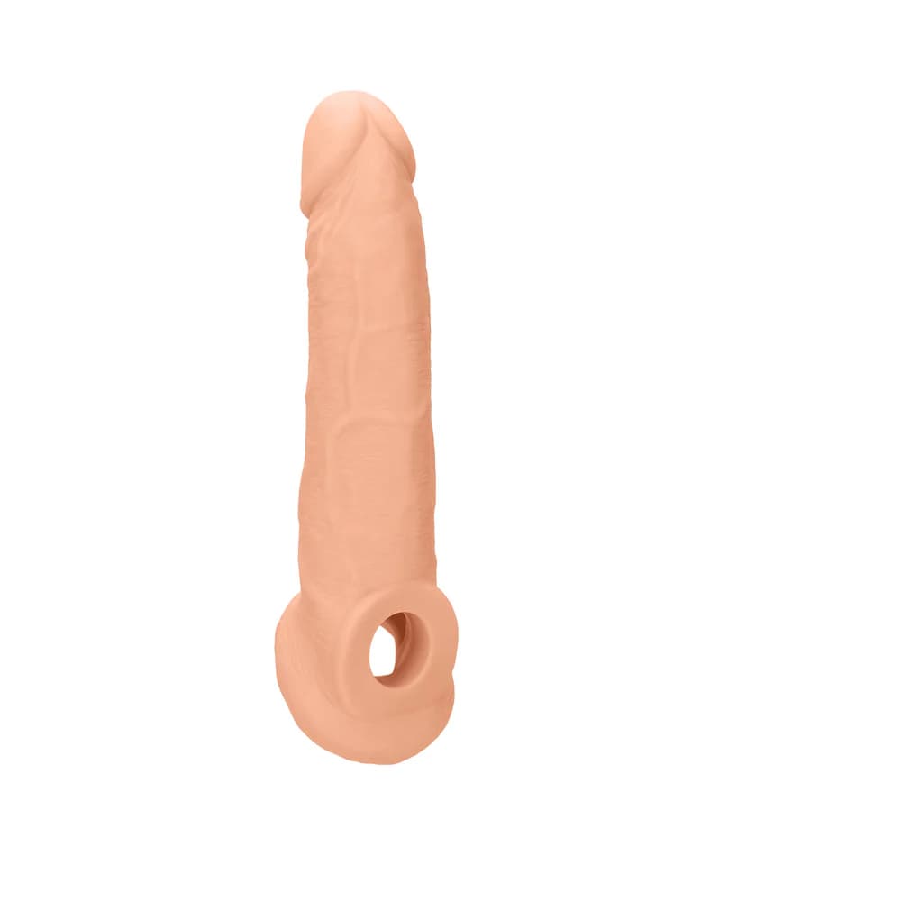 RealRock Realistic 9 in. Penis Sleeve Extender Sling Beige thumbnail