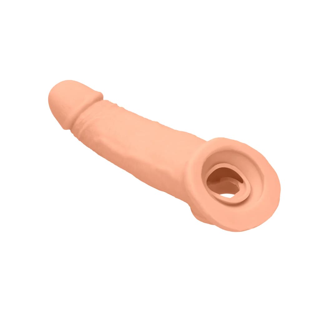 RealRock Realistic 9 in. Penis Sleeve Extender Sling Beige thumbnail 5