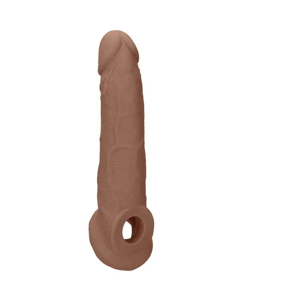 RealRock Realistic 9 in. Penis Sleeve Extender Sling Tan thumbnail