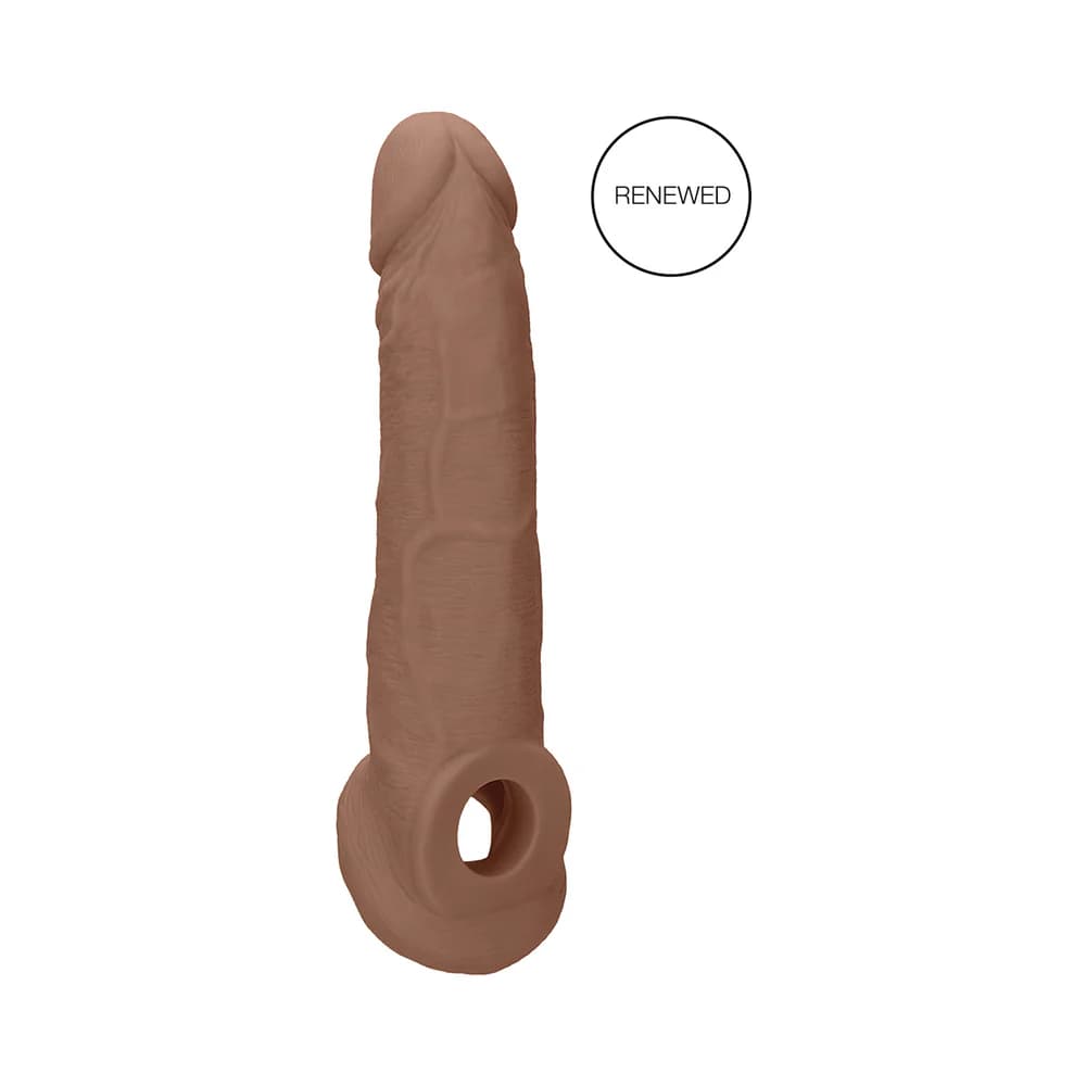 RealRock Realistic 9 in. Penis Sleeve Extender Sling Tan thumbnail 7