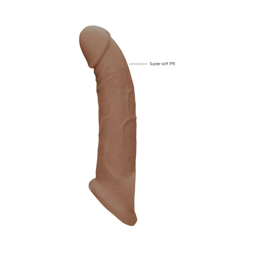 RealRock Realistic 9 in. Penis Sleeve Extender Sling Tan thumbnail 8