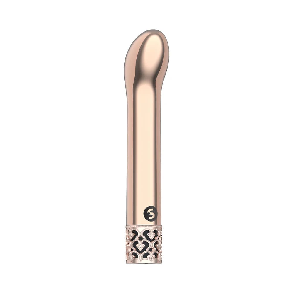 Royal Gems Jewel Rechargeable Curved ABS Bullet Vibrator Rose Gold thumbnail