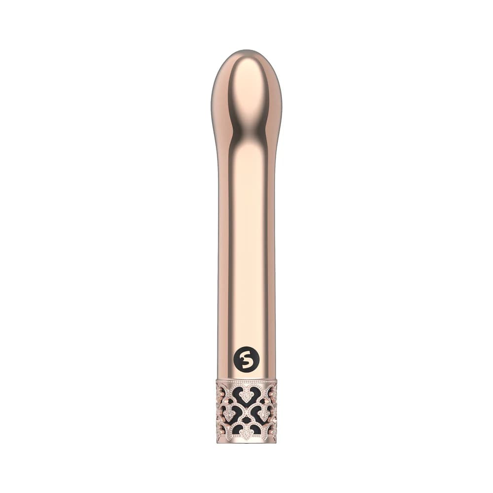 Royal Gems Jewel Rechargeable Curved ABS Bullet Vibrator Rose Gold thumbnail
