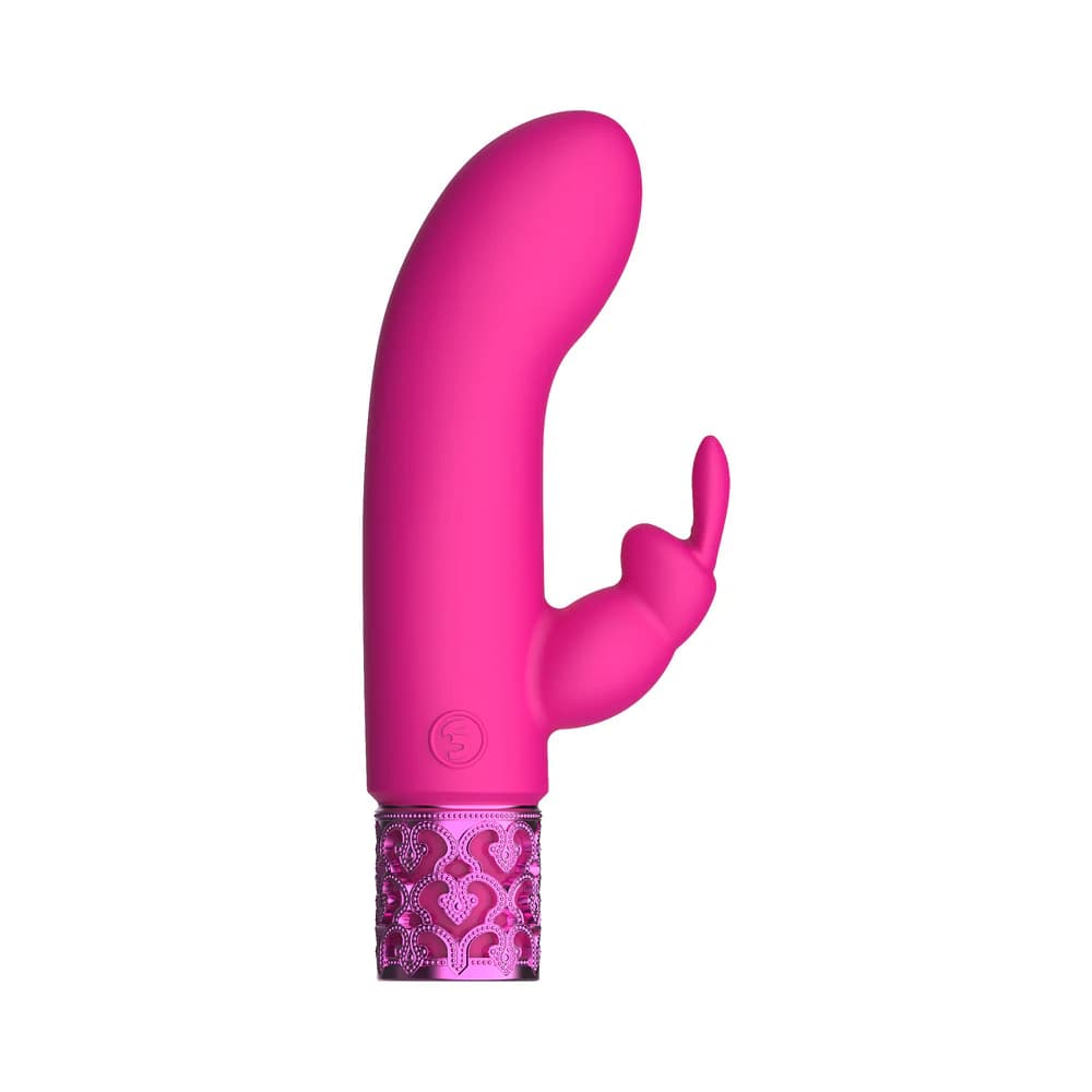 Royal Gems Dazzling Rechargeable Silicone Miniature Rabbit Vibrator Pink thumbnail