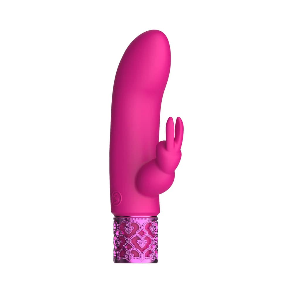 Royal Gems Dazzling Rechargeable Silicone Miniature Rabbit Vibrator Pink thumbnail