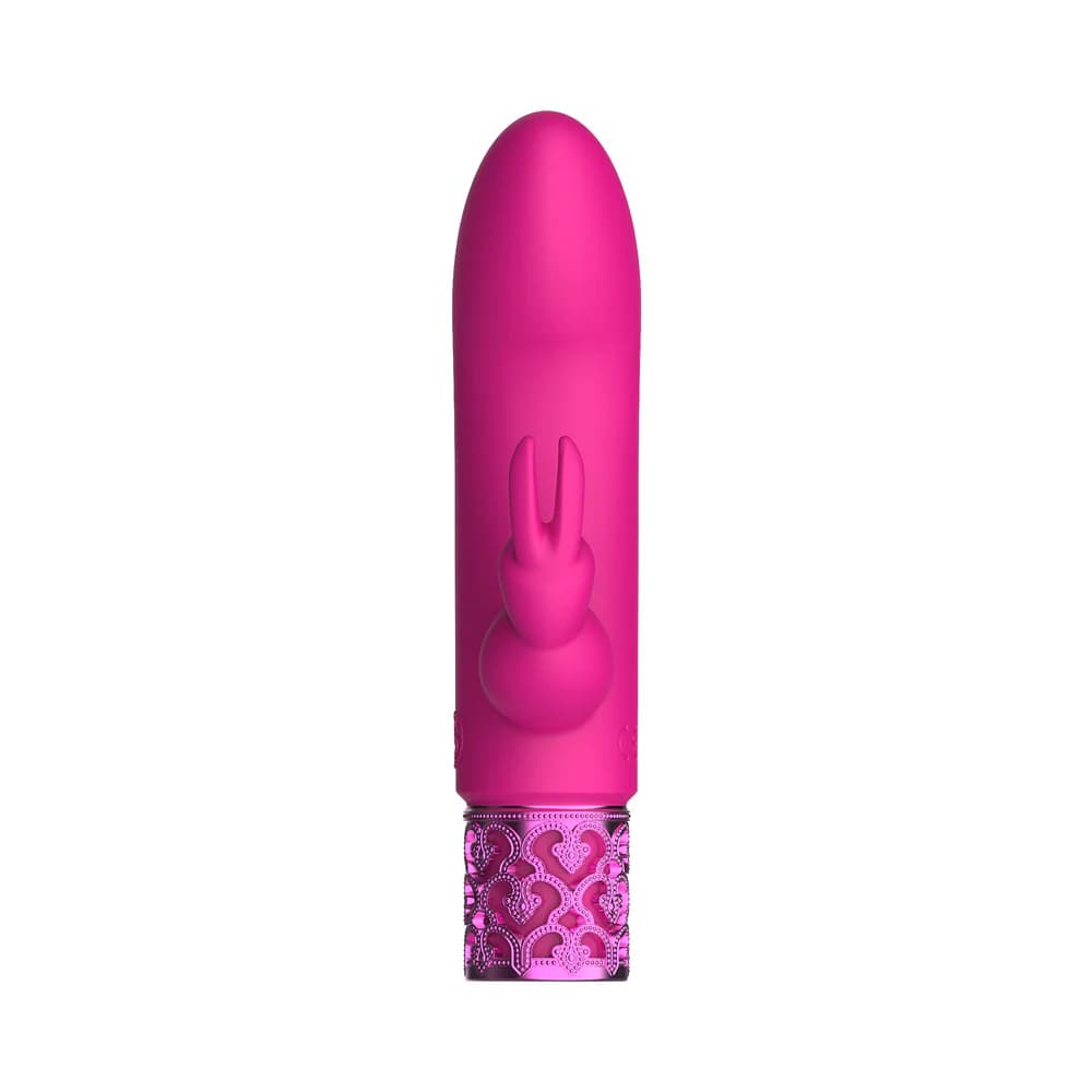 Royal Gems Dazzling Rechargeable Silicone Miniature Rabbit Vibrator Pink thumbnail