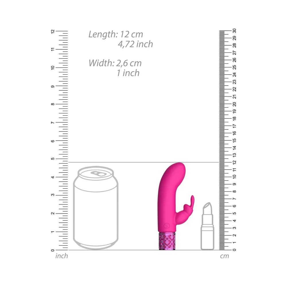 Royal Gems Dazzling Rechargeable Silicone Miniature Rabbit Vibrator Pink thumbnail 5