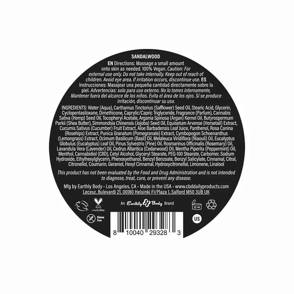 Earthly Body CBD Cream Sandalwood 5 oz. thumbnail