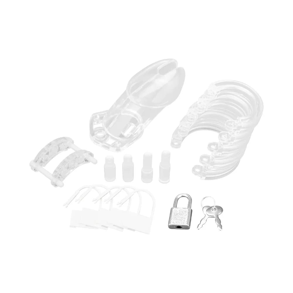 Blue Line Acrylic See-Thru Chastity Cock Cage Clear thumbnail