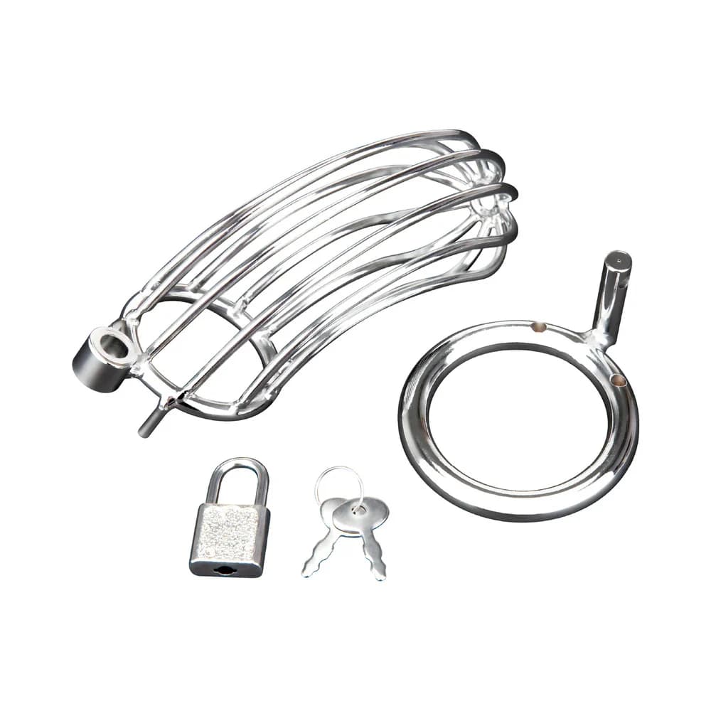 Blue Line Prisoner Cock Cage Silver thumbnail