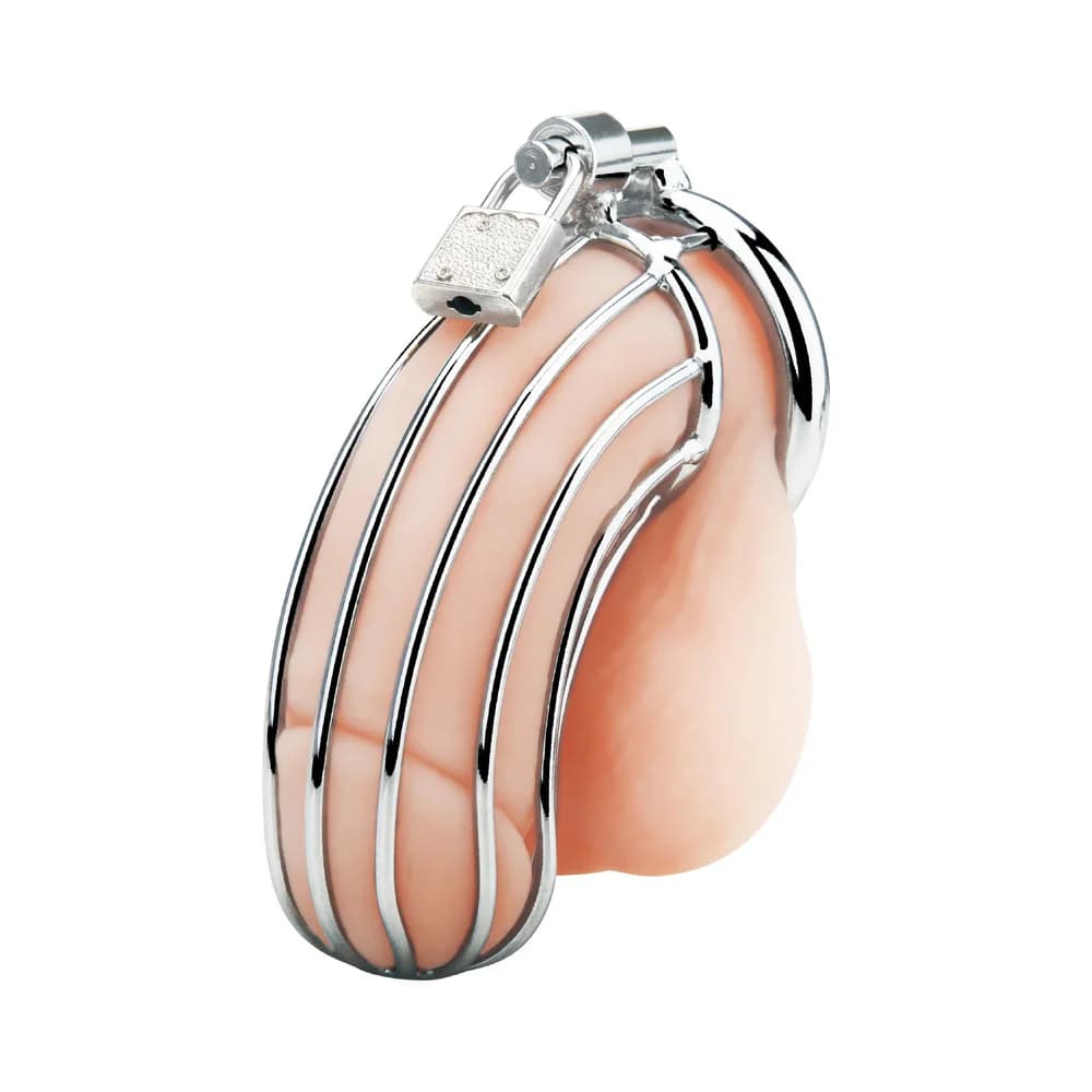 Blue Line Prisoner Cock Cage Silver thumbnail