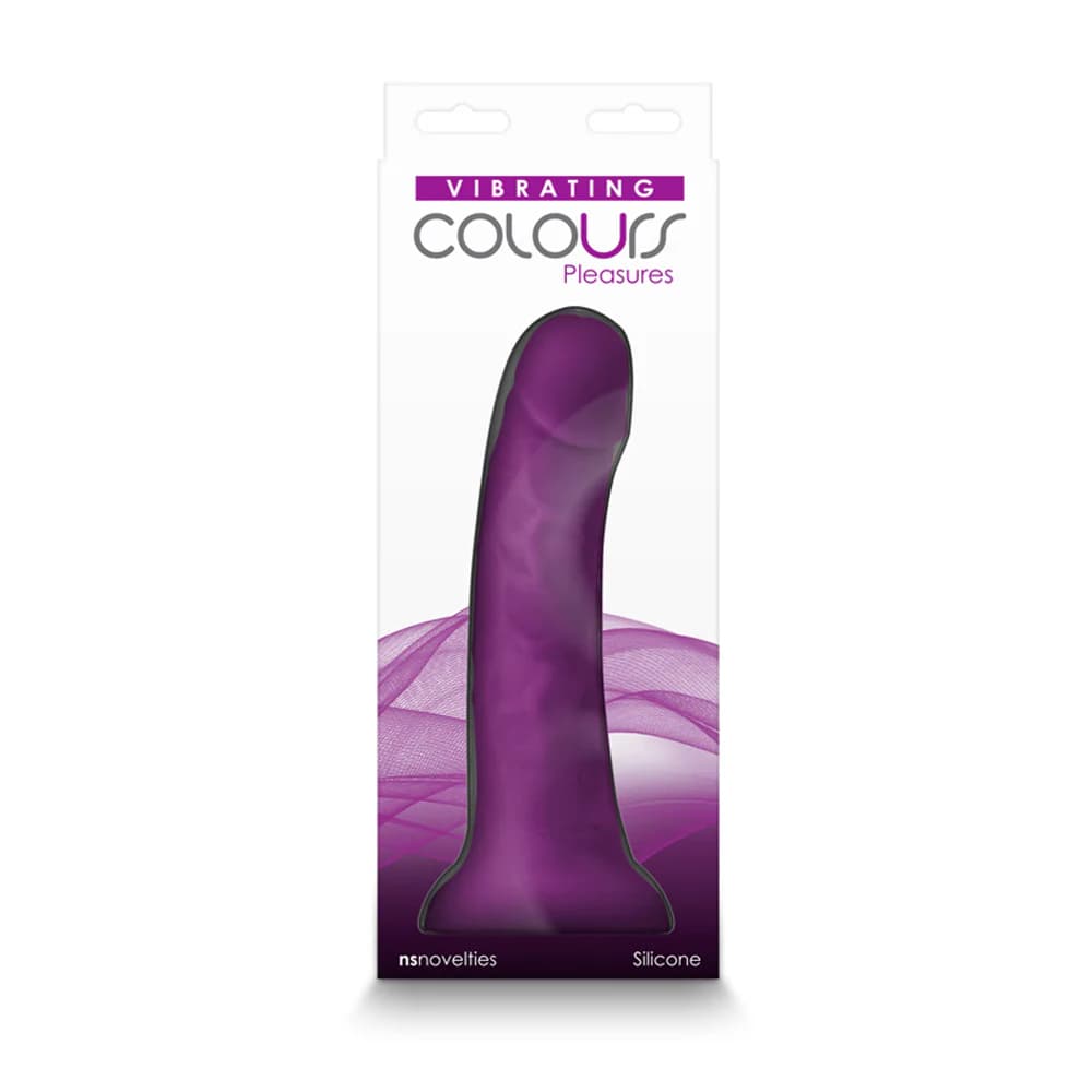 Colours Pleasures 7 in. Vibrating Dildo Purple thumbnail