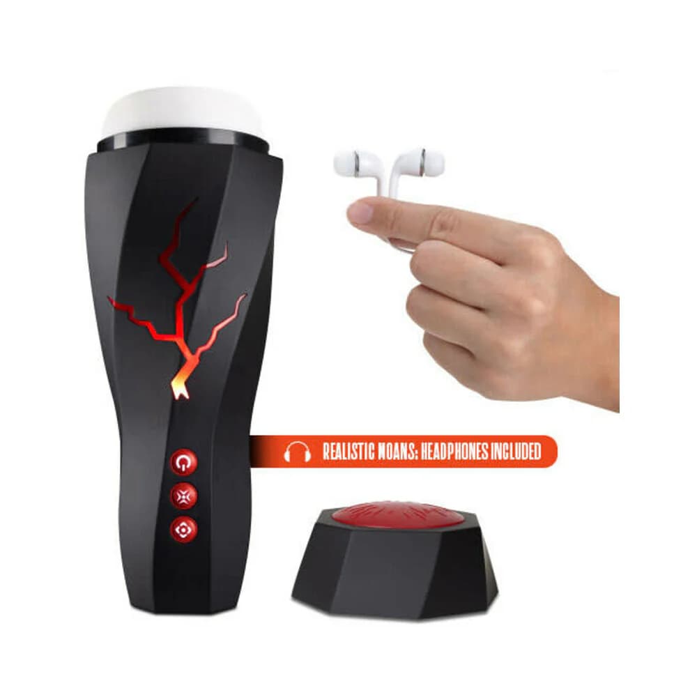 M for Men Storm Rechargeable Vibrating Suction Masturbator Black thumbnail 7