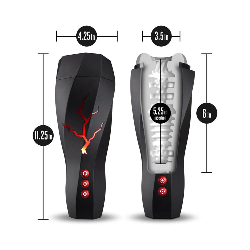 M for Men Storm Rechargeable Vibrating Suction Masturbator Black thumbnail 8
