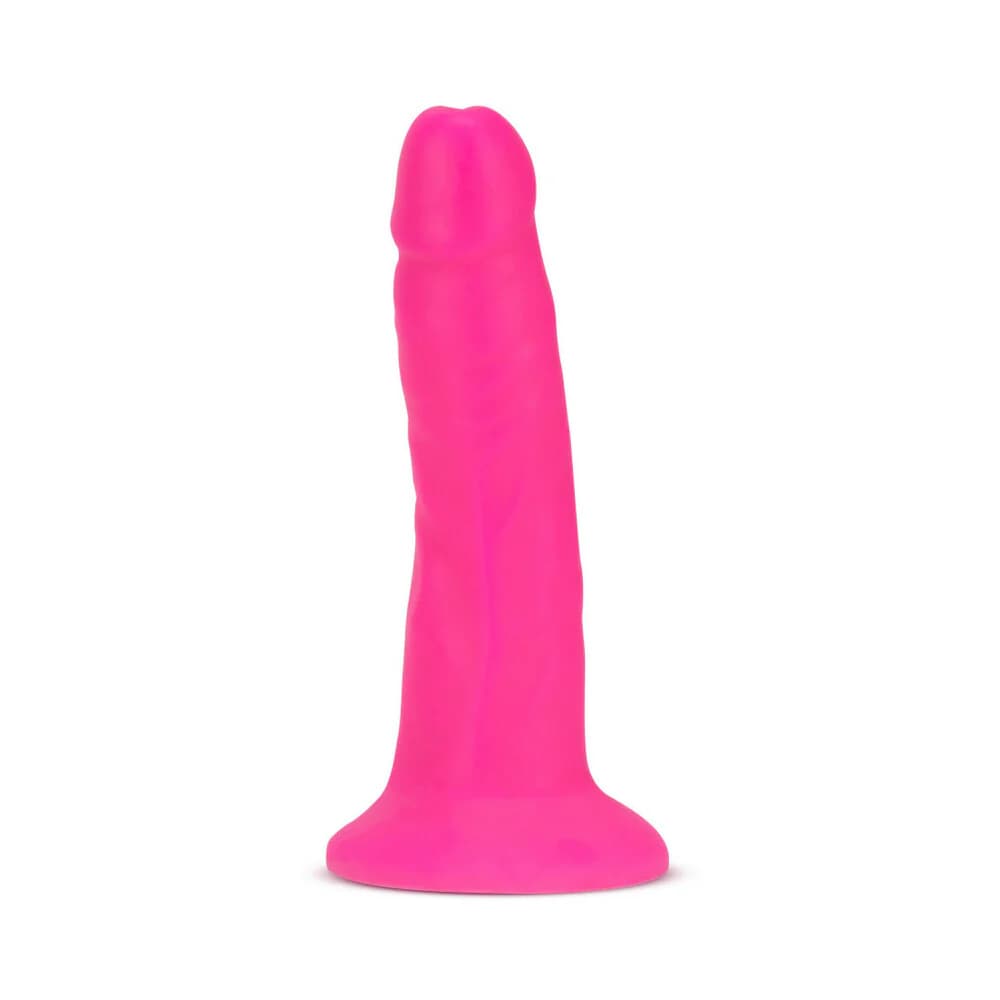Neo Elite 6 in. Silicone Dual Density Dildo Neon Pink thumbnail