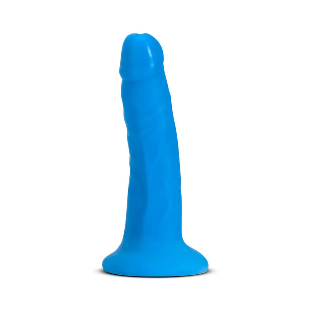 Neo Elite 6 in. Silicone Dual Density Dildo Neon Blue thumbnail