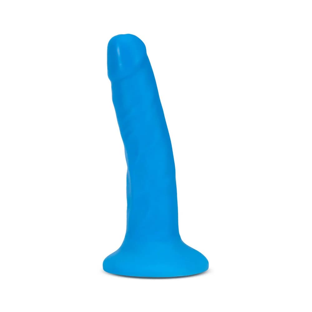 Neo Elite 6 in. Silicone Dual Density Dildo Neon Blue thumbnail