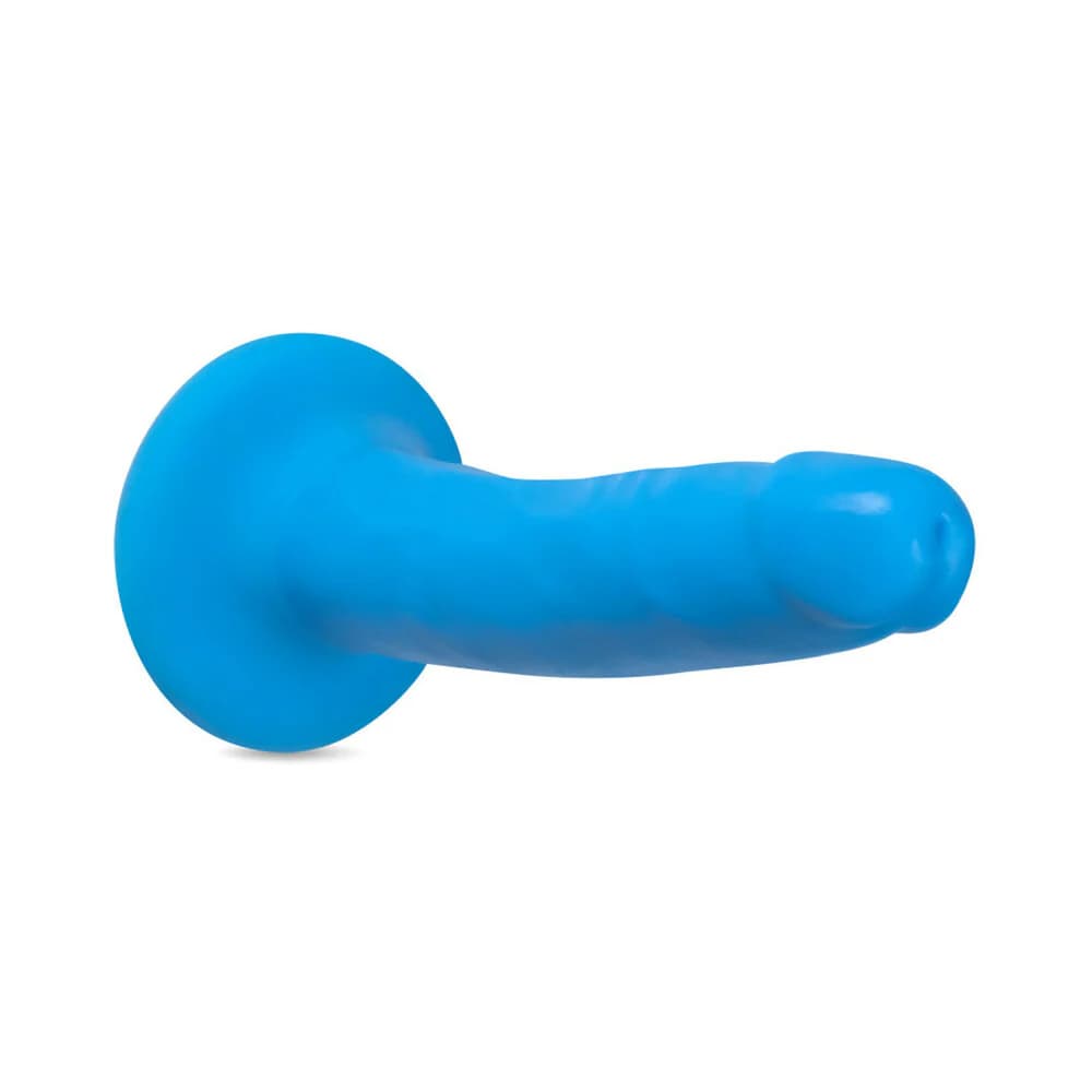 Neo Elite 6 in. Silicone Dual Density Dildo Neon Blue thumbnail