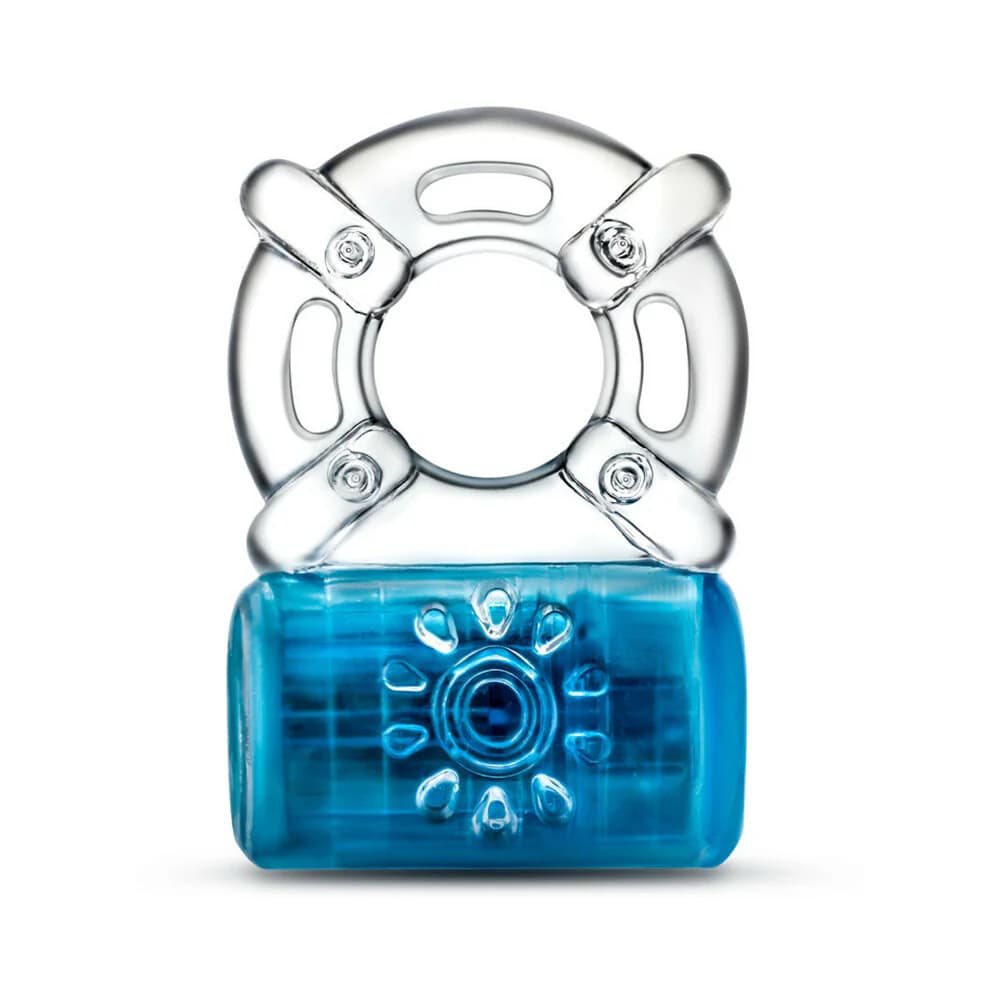 Play with Me Pleaser Rechargeable Vibrating C-Ring Blue thumbnail