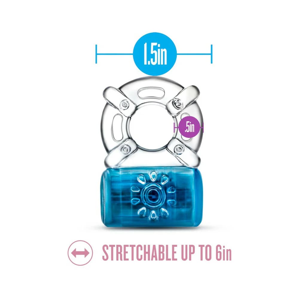 Play with Me Pleaser Rechargeable Vibrating C-Ring Blue thumbnail 6