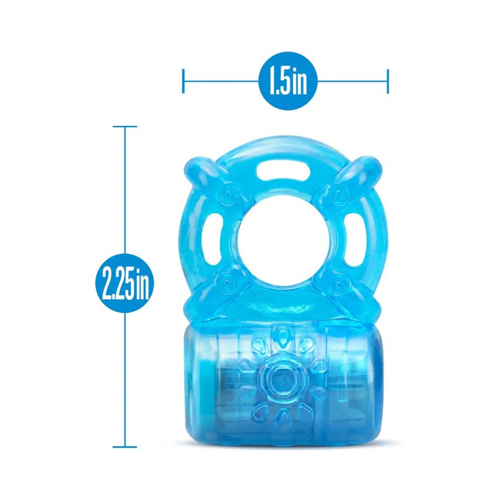 Stay Hard Rechargeable 5 Function Vibrating Cockring Blue thumbnail 4