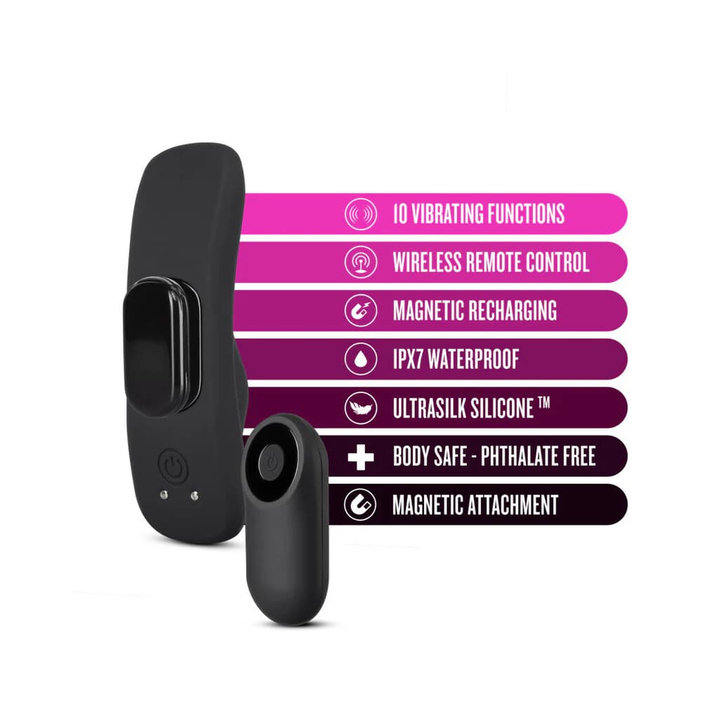 Temptasia Panty Vibe Rechargeable Remote-Controlled Silicone Wearable Vibrator Black thumbnail