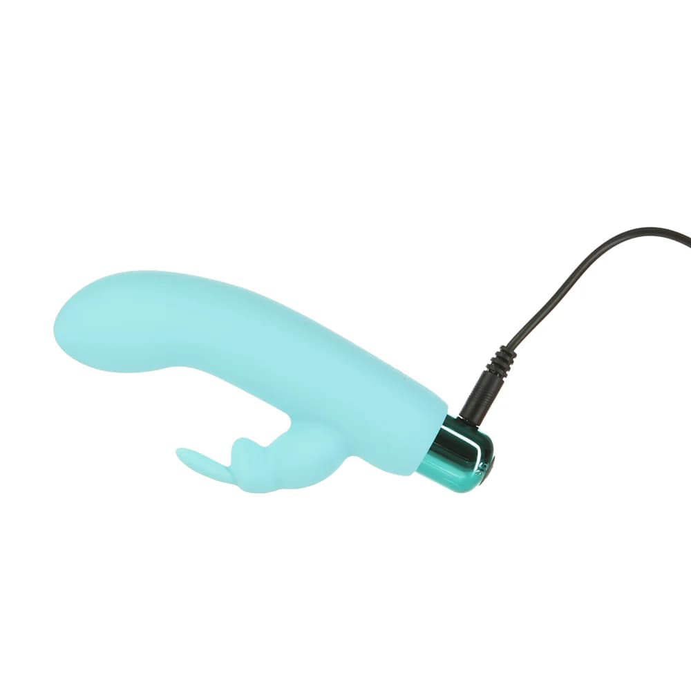 Powerbullet Alice's Bunny Rechargeable Bullet Vibrator with Silicone Rabbit Sleeve Teal thumbnail 5