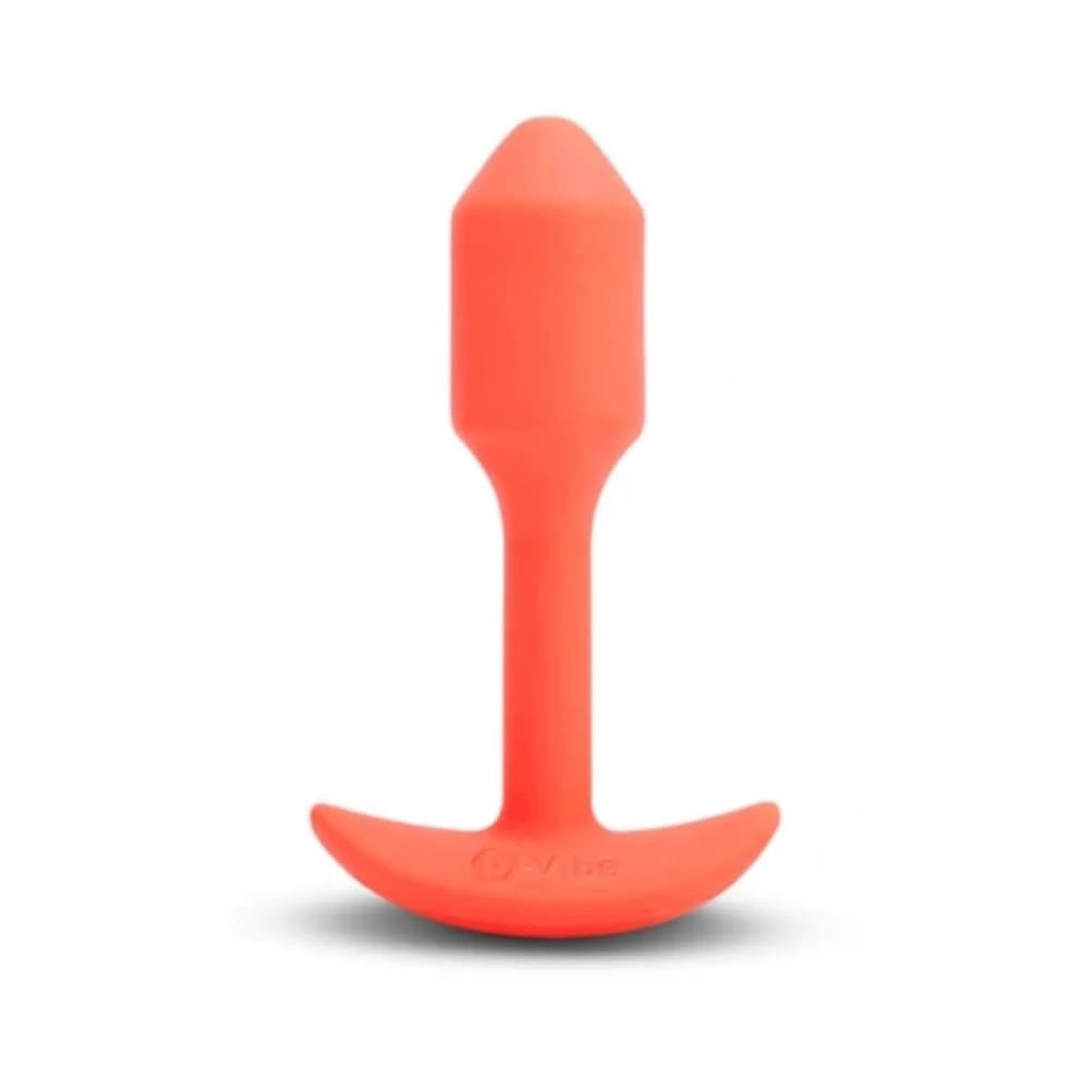 b-Vibe Vibrating Snug Plug 1 Rechargeable Weighted Silicone Anal Plug Orange thumbnail