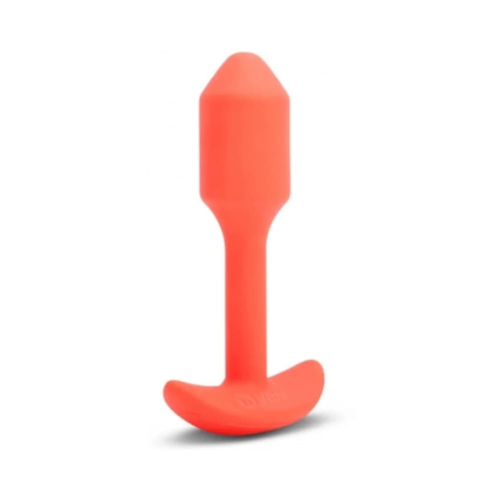 b-Vibe Vibrating Snug Plug 1 Rechargeable Weighted Silicone Anal Plug Orange thumbnail 5
