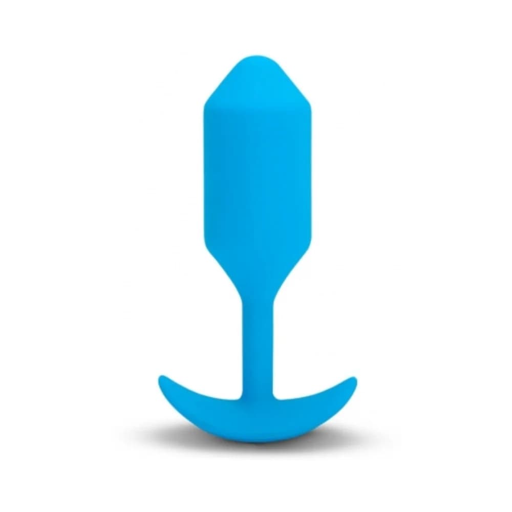 b-Vibe Vibrating Snug Plug 3 Rechargeable Weighted Silicone Anal Plug Blue thumbnail