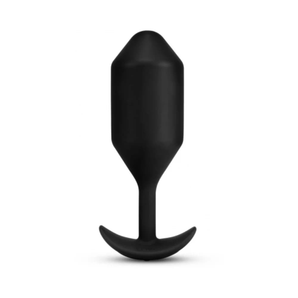 b-Vibe Vibrating Snug Plug 5 Rechargeable Weighted Silicone Anal Plug Black thumbnail
